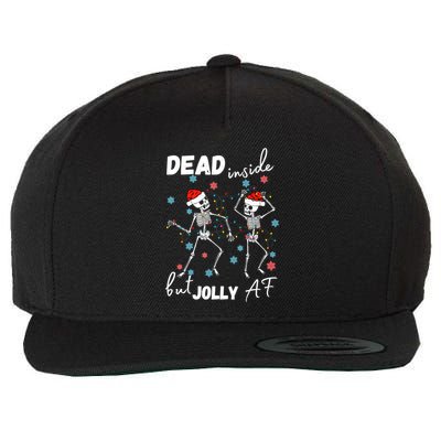 Dancing Skeleton Dead Inside But Jolly Af Christmas Costume Cute Gift Wool Snapback Cap