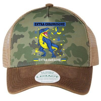 Down Syndrome Dinosaur T rex Extra Chromosome Extra Awesome Legacy Tie Dye Trucker Hat