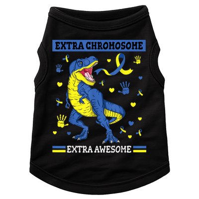 Down Syndrome Dinosaur T rex Extra Chromosome Extra Awesome Doggie Tank