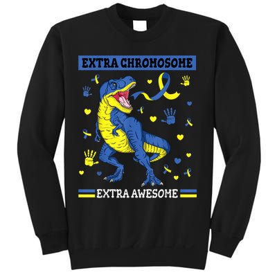 Down Syndrome Dinosaur T rex Extra Chromosome Extra Awesome Sweatshirt