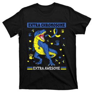 Down Syndrome Dinosaur T rex Extra Chromosome Extra Awesome T-Shirt