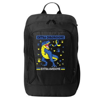 Down Syndrome Dinosaur T rex Extra Chromosome Extra Awesome City Backpack