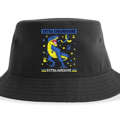 Down Syndrome Dinosaur T rex Extra Chromosome Extra Awesome Sustainable Bucket Hat