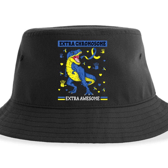 Down Syndrome Dinosaur T rex Extra Chromosome Extra Awesome Sustainable Bucket Hat