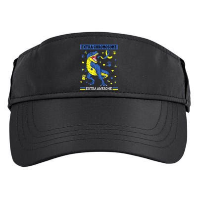 Down Syndrome Dinosaur T rex Extra Chromosome Extra Awesome Adult Drive Performance Visor