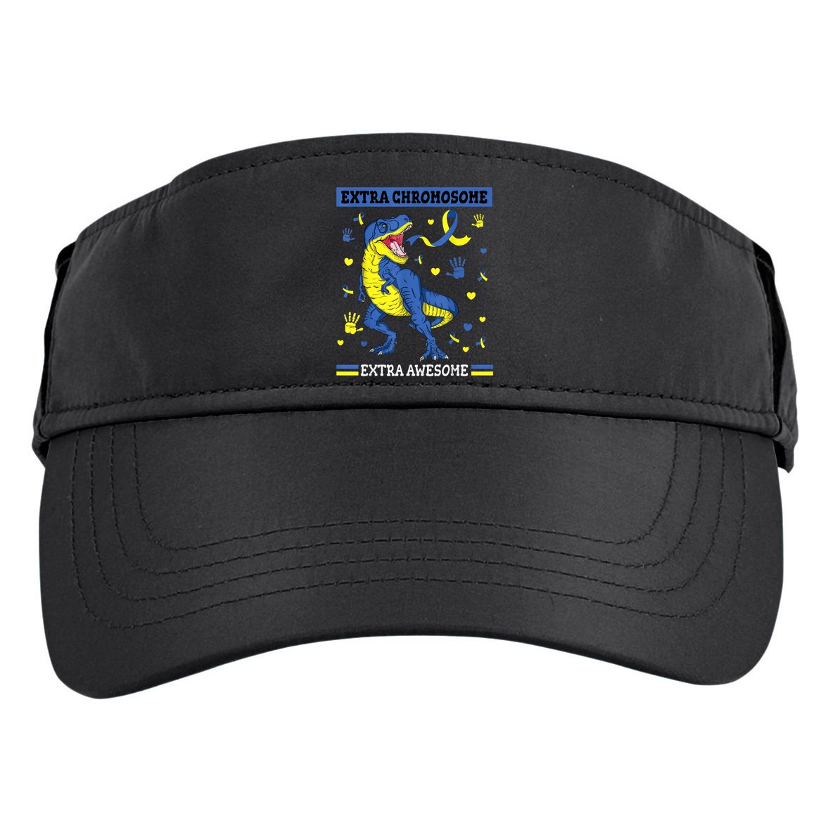 Down Syndrome Dinosaur T rex Extra Chromosome Extra Awesome Adult Drive Performance Visor