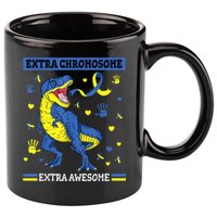 Down Syndrome Dinosaur T rex Extra Chromosome Extra Awesome 11oz C Handle Ceramic Mug