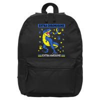 Down Syndrome Dinosaur T rex Extra Chromosome Extra Awesome 16 in Basic Backpack