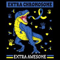 Down Syndrome Dinosaur T rex Extra Chromosome Extra Awesome 16 in Basic Backpack