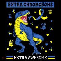 Down Syndrome Dinosaur T rex Extra Chromosome Extra Awesome Cooling Performance Long Sleeve Crew