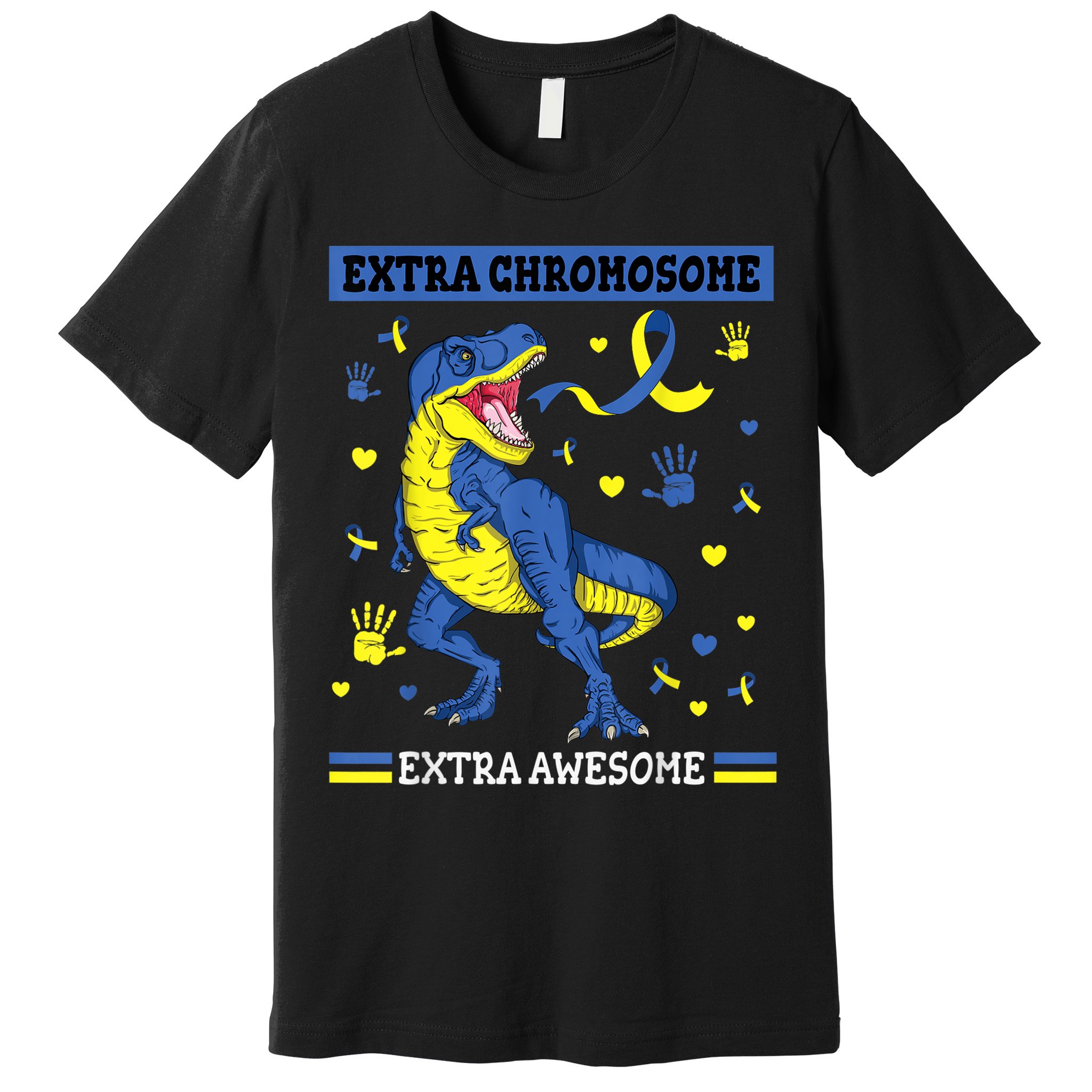 Down Syndrome Dinosaur T rex Extra Chromosome Extra Awesome Premium T-Shirt