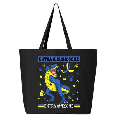 Down Syndrome Dinosaur T rex Extra Chromosome Extra Awesome 25L Jumbo Tote