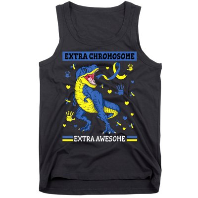 Down Syndrome Dinosaur T rex Extra Chromosome Extra Awesome Tank Top
