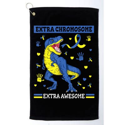 Down Syndrome Dinosaur T rex Extra Chromosome Extra Awesome Golf Towel
