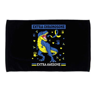 Down Syndrome Dinosaur T rex Extra Chromosome Extra Awesome Microfiber Hand Towel