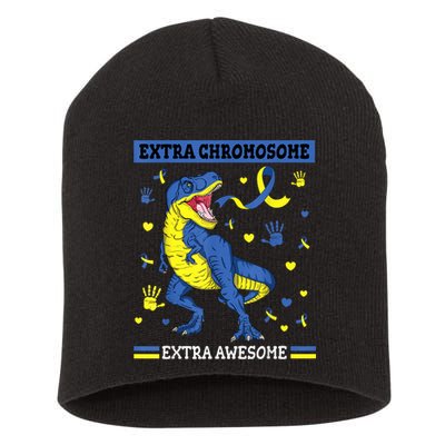 Down Syndrome Dinosaur T rex Extra Chromosome Extra Awesome Short Acrylic Beanie
