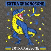 Down Syndrome Dinosaur T rex Extra Chromosome Extra Awesome Cotton Canvas Backpack