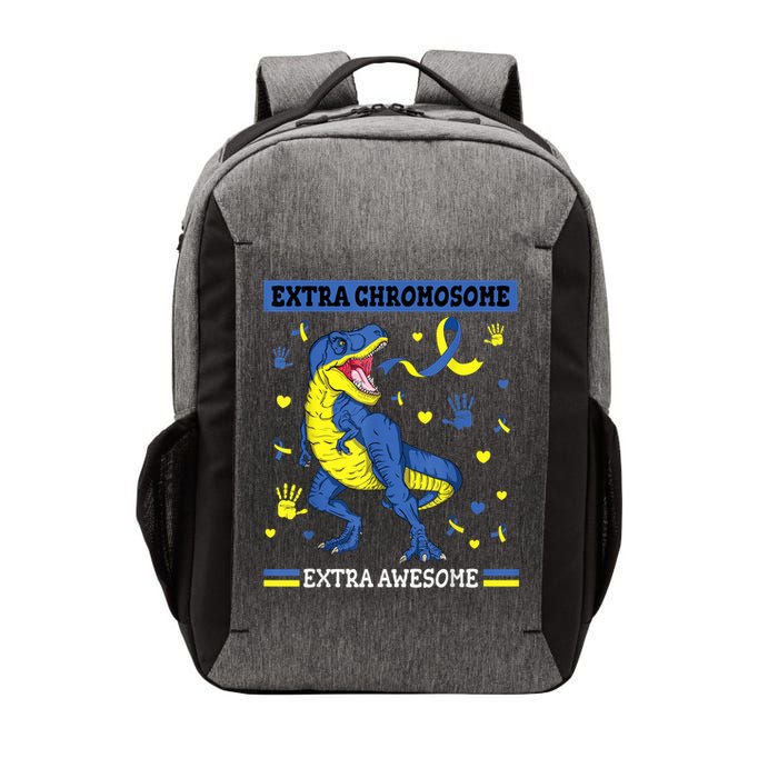 Down Syndrome Dinosaur T rex Extra Chromosome Extra Awesome Vector Backpack