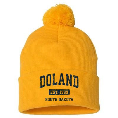 Doland South Dakota Sd Vintage Athletic Sports Pom Pom 12in Knit Beanie