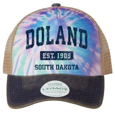 Doland South Dakota Sd Vintage Athletic Sports Legacy Tie Dye Trucker Hat