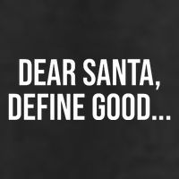 Dear Santa Define Good Funny Christmas 7 Panel Mesh Trucker Snapback Hat