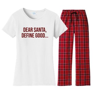 Dear Santa Define Good Funny Christmas Women's Flannel Pajama Set