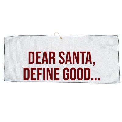 Dear Santa Define Good Funny Christmas Large Microfiber Waffle Golf Towel
