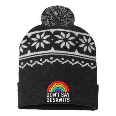 Dont Say Desantis Florida Say Pride Anti Desantis USA-Made Snowflake Beanie