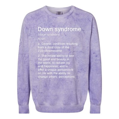 Down Syndrome Definition Awareness Month Colorblast Crewneck Sweatshirt