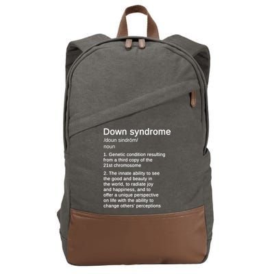 Down Syndrome Definition Awareness Month Cotton Canvas Backpack