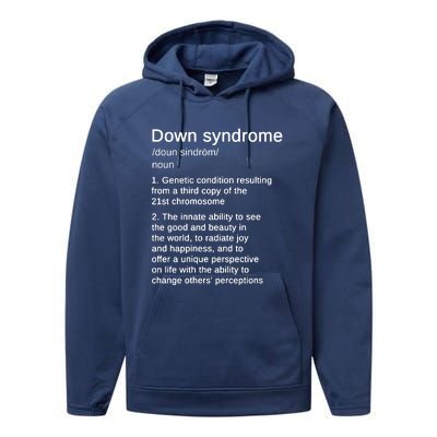 Down Syndrome Definition Awareness Month Performance Fleece Hoodie