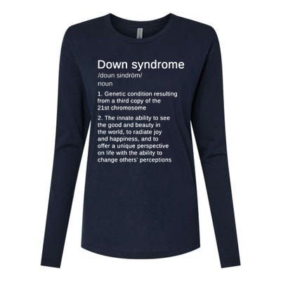 Down Syndrome Definition Awareness Month Womens Cotton Relaxed Long Sleeve T-Shirt