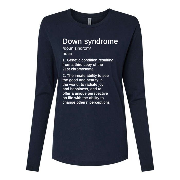 Down Syndrome Definition Awareness Month Womens Cotton Relaxed Long Sleeve T-Shirt