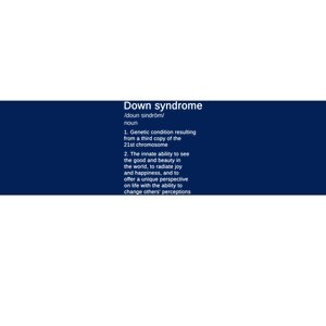 Down Syndrome Definition Awareness Month Bumper Sticker