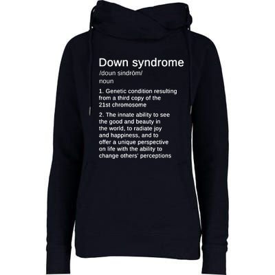 Down Syndrome Definition Awareness Month Womens Funnel Neck Pullover Hood