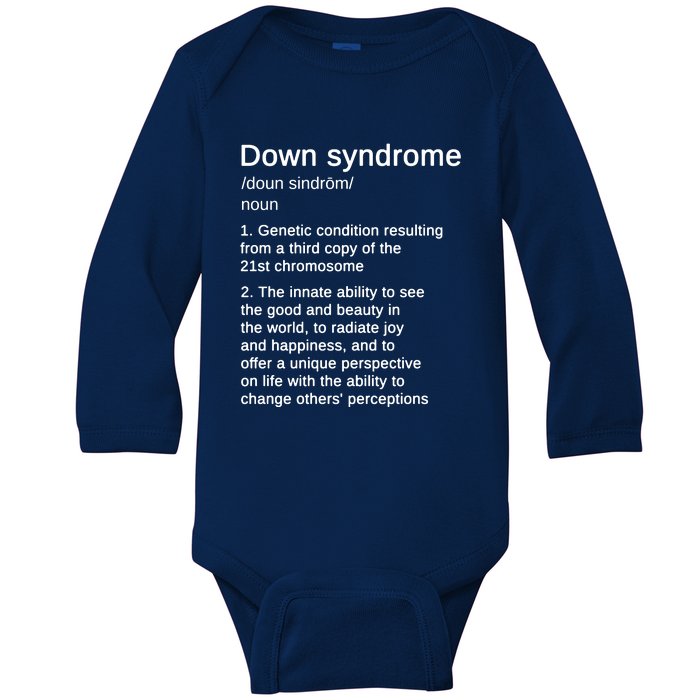 Down Syndrome Definition Awareness Month Baby Long Sleeve Bodysuit