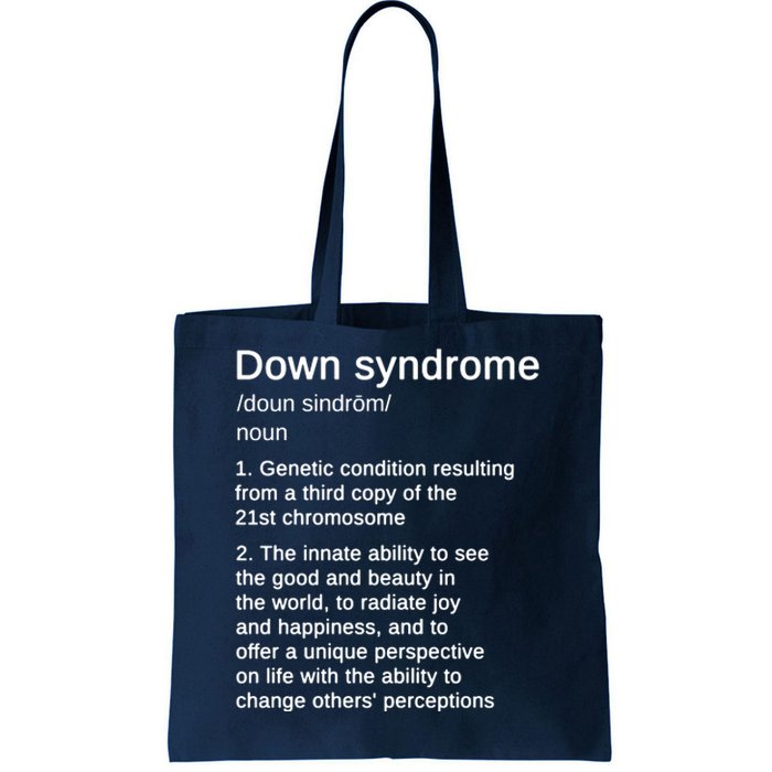 Down Syndrome Definition Awareness Month Tote Bag