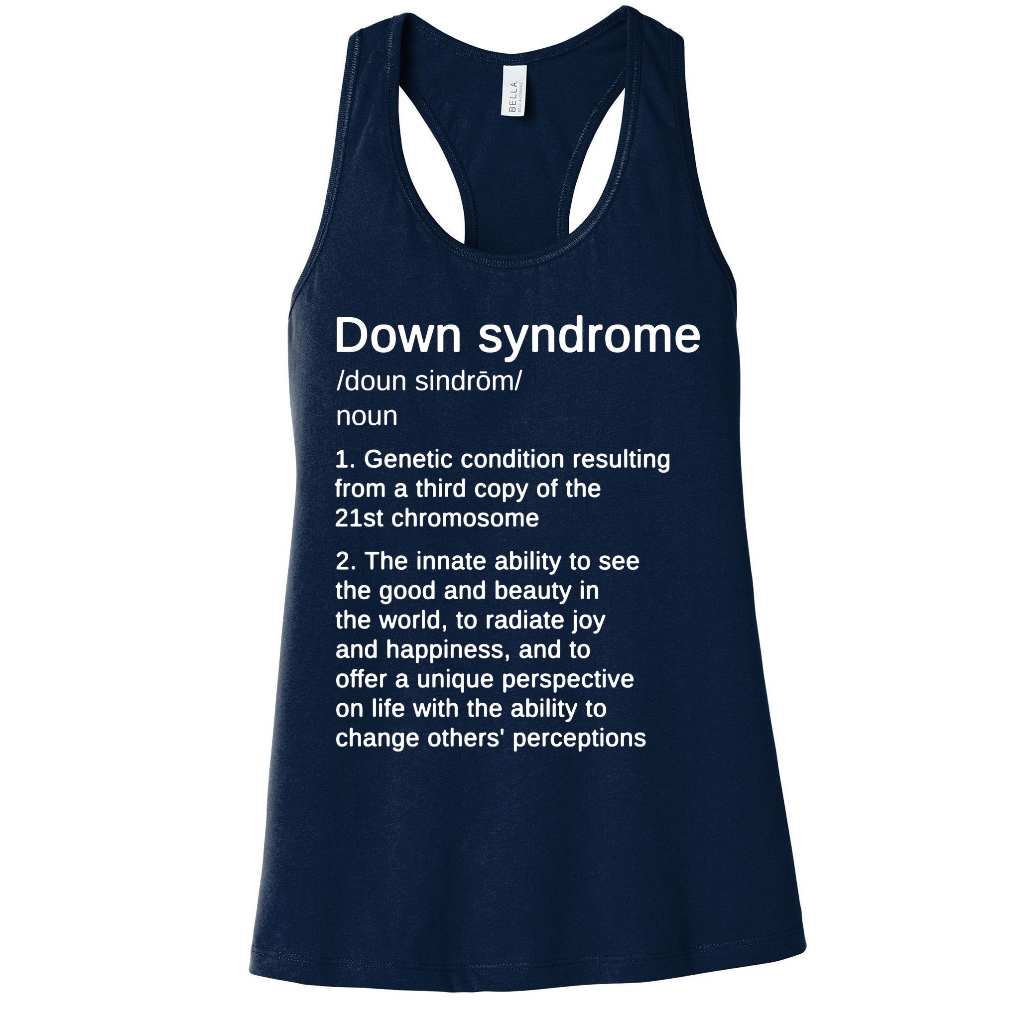 Down Syndrome Definition Awareness Month Womens Tank Top