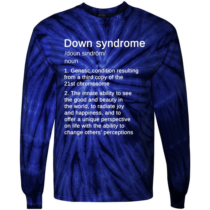 Down Syndrome Definition Awareness Month Tie-Dye Long Sleeve Shirt