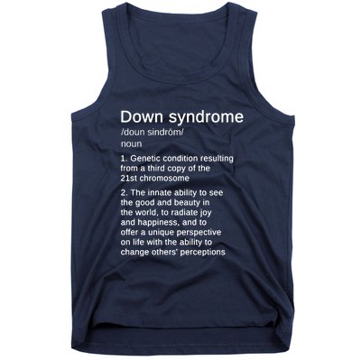 Down Syndrome Definition Awareness Month Tank Top