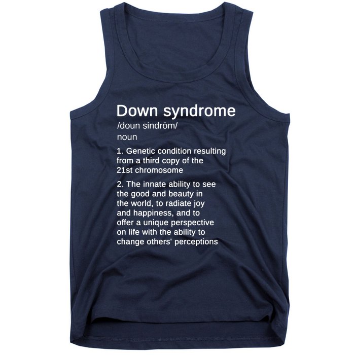 Down Syndrome Definition Awareness Month Tank Top