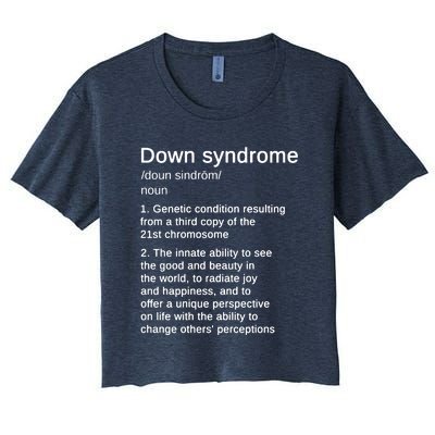 Down Syndrome Definition Awareness Month Women's Crop Top Tee