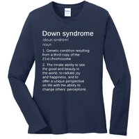 Down Syndrome Definition Awareness Month Ladies Long Sleeve Shirt