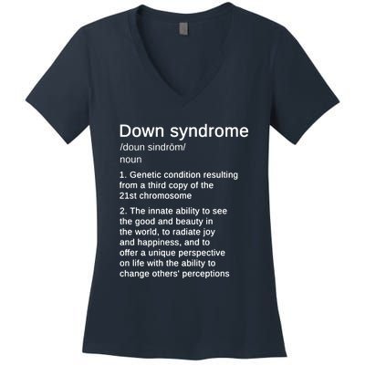 Down Syndrome Definition Awareness Month Women's V-Neck T-Shirt