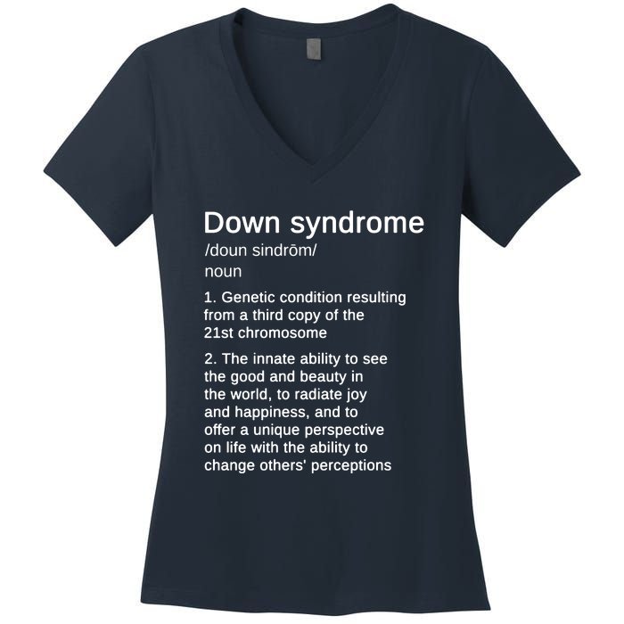 Down Syndrome Definition Awareness Month Women's V-Neck T-Shirt