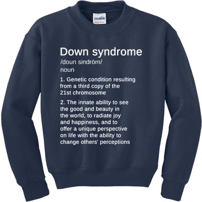 Down Syndrome Definition Awareness Month Kids Sweatshirt