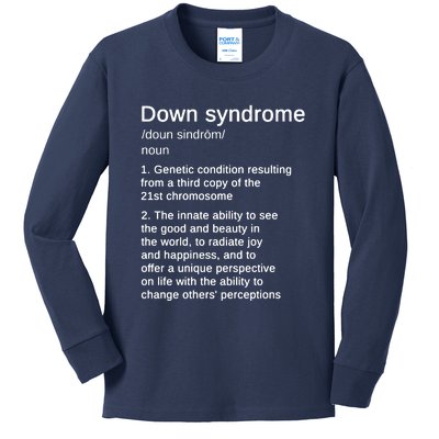 Down Syndrome Definition Awareness Month Kids Long Sleeve Shirt