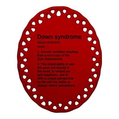 Down Syndrome Definition Awareness Month Ceramic Oval Ornament