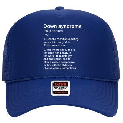 Down Syndrome Definition Awareness Month High Crown Mesh Back Trucker Hat