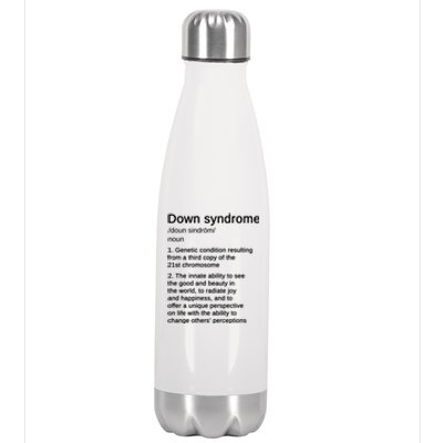 Down Syndrome Definition Awareness Month Stainless Steel Insulated Water Bottle